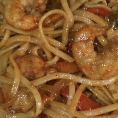 Tallarines con gambas