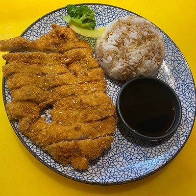 Pollo crispy con arroz
