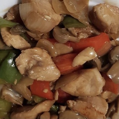 Pollo con salsa ostra