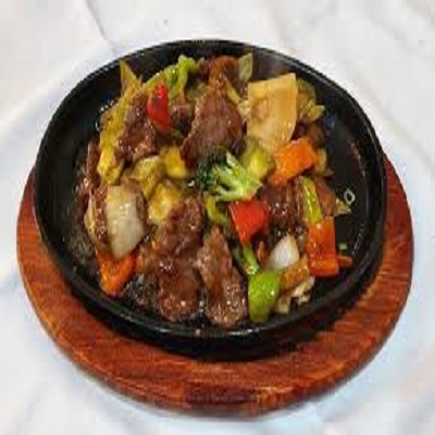 Ternera en bandeja quemada